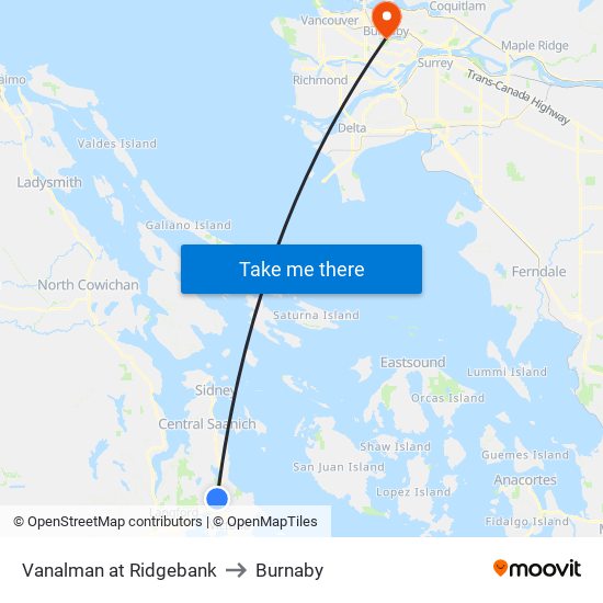 Vanalman at Ridgebank to Burnaby map