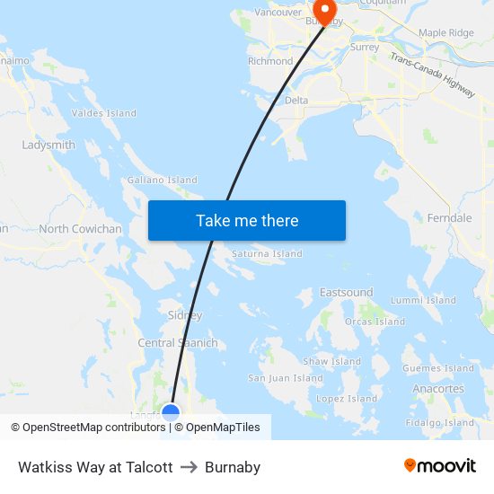 Watkiss Way at Talcott to Burnaby map