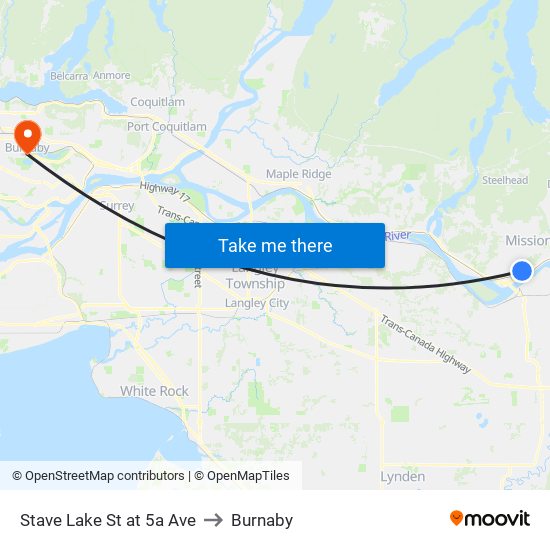 Stave Lk & 5a Av to Burnaby map