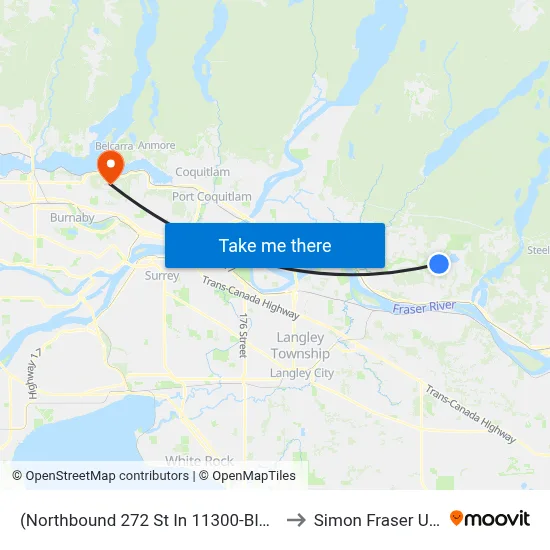 (Northbound 272 St In 11300-Block Area) (Flag) to Simon Fraser University map