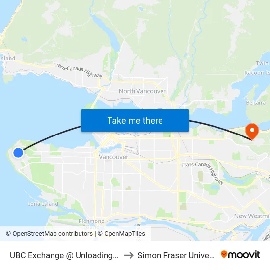 UBC Exchange @ Unloading Only to Simon Fraser University map