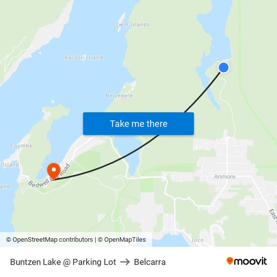 Buntzen Lake @ Parking Lot to Belcarra map