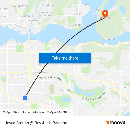 Joyce Station @ Bay 4 to Belcarra map