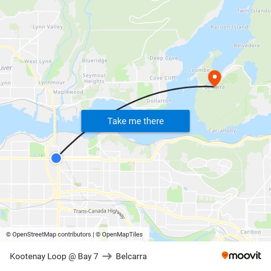 Kootenay Loop @ Bay 7 to Belcarra map