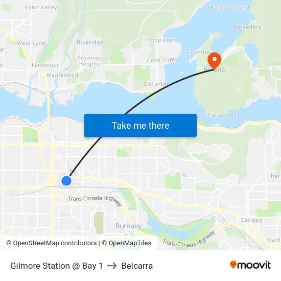 Gilmore Station @ Bay 1 to Belcarra map