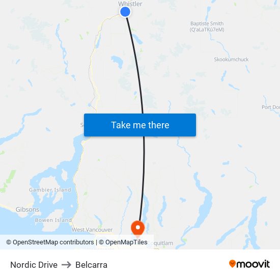 Nordic Drive to Belcarra map