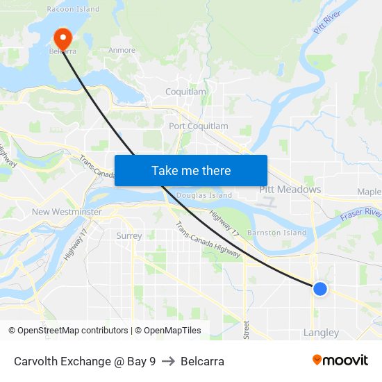 Carvolth Exchange @ Bay 9 to Belcarra map