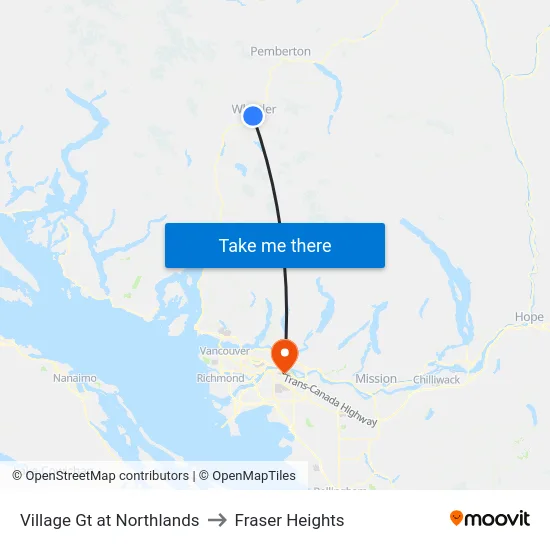 Village Gt at Northlands to Fraser Heights map