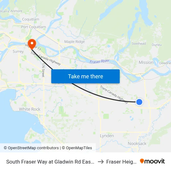 South Fraser Way at Gladwin Rd East Side to Fraser Heights map