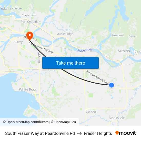 South Fraser Way at Peardonville Rd to Fraser Heights map