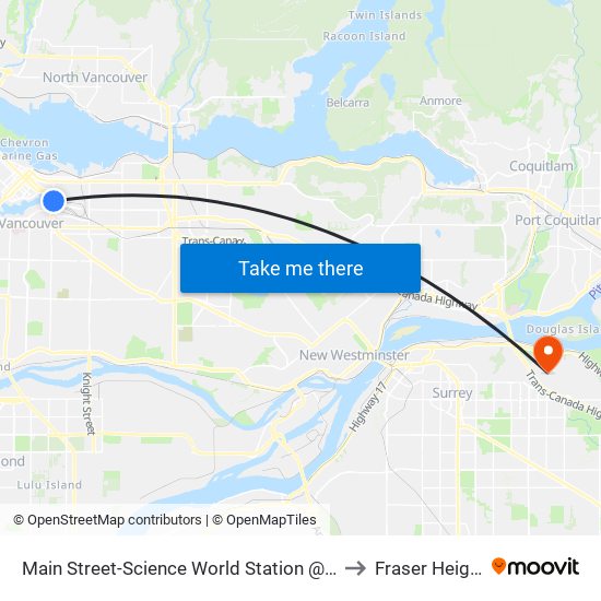 Main Street-Science World Station @ Bay 2 to Fraser Heights map