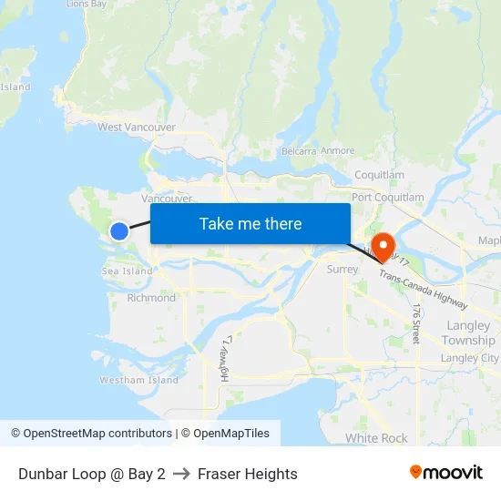 Dunbar Loop @ Bay 2 to Fraser Heights map