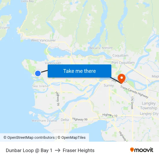 Dunbar Loop @ Bay 1 to Fraser Heights map