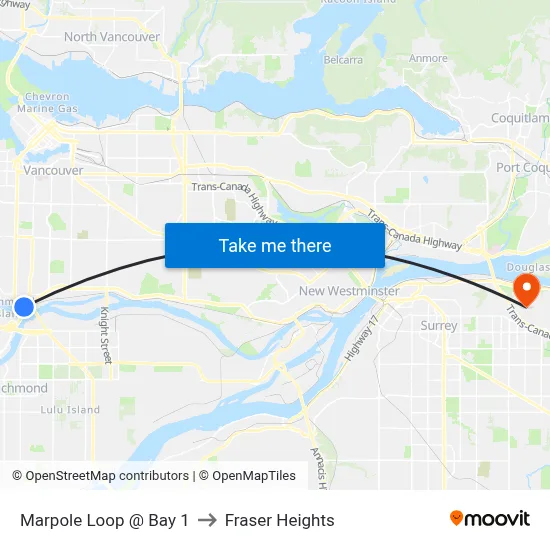 Marpole Loop @ Bay 1 to Fraser Heights map
