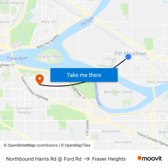 Northbound Harris Rd @ Ford Rd to Fraser Heights map