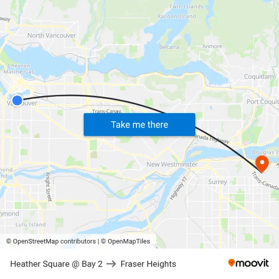 Heather Square @ Bay 2 to Fraser Heights map