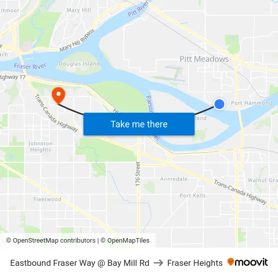 Eastbound Fraser Way @ Bay Mill Rd to Fraser Heights map