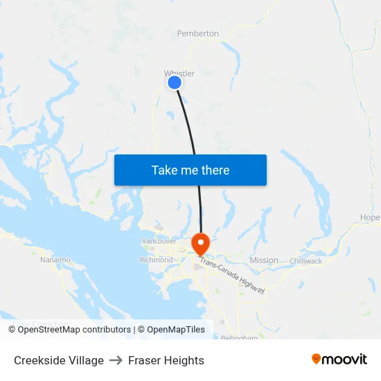 Creekside Village to Fraser Heights map