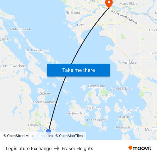 Legislature Exchange to Fraser Heights map