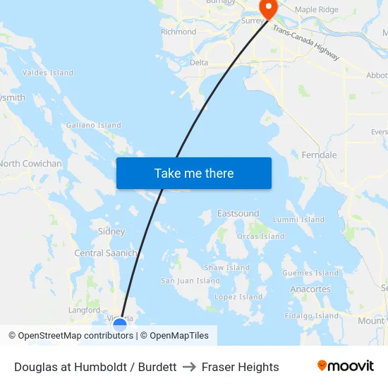 Douglas at Humboldt / Burdett to Fraser Heights map