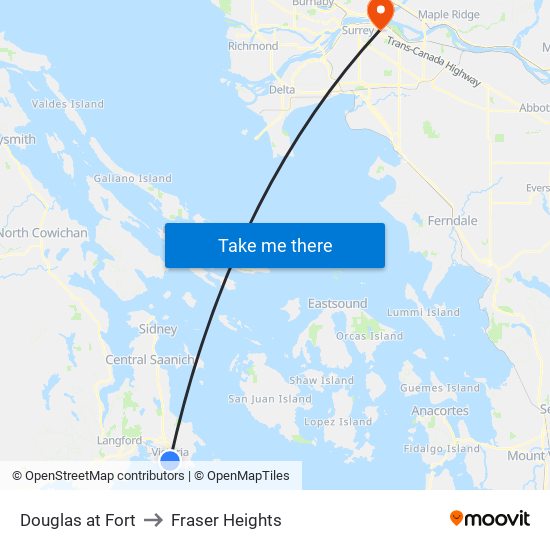 Douglas at Fort to Fraser Heights map