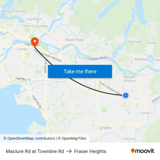 Maclure Rd at Townline Rd to Fraser Heights map