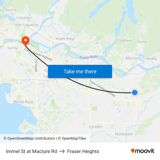 Immel St at Maclure Rd to Fraser Heights map