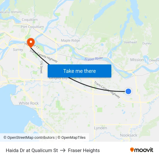 Haida Dr at Qualicum St to Fraser Heights map
