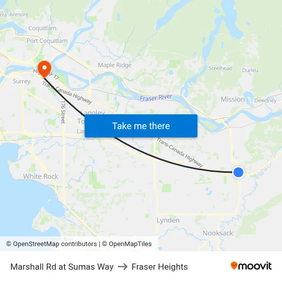 Marshall Rd at Sumas Way to Fraser Heights map