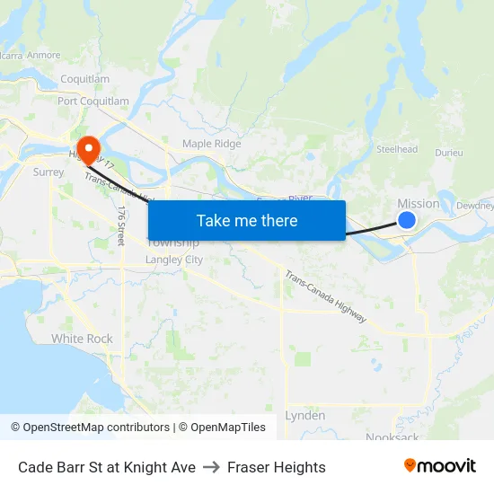 Cade Barr St at Knight Ave to Fraser Heights map