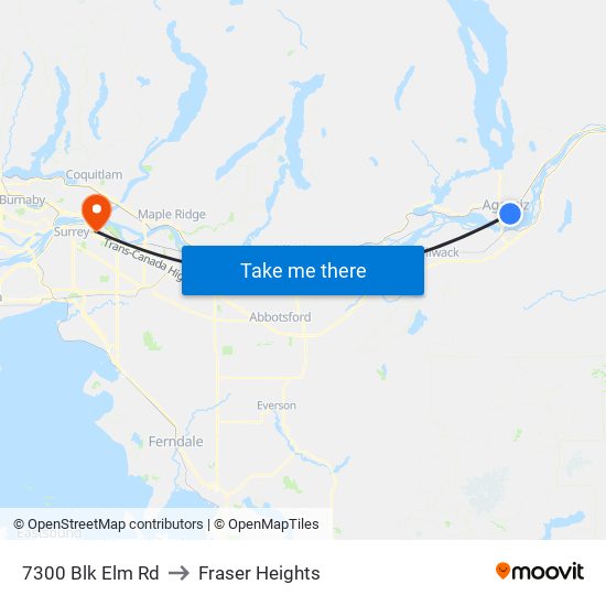 7300 Blk Elm Rd to Fraser Heights map