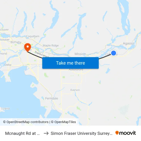 Mcnaught Rd at Epp Dr to Simon Fraser University Surrey Campus map