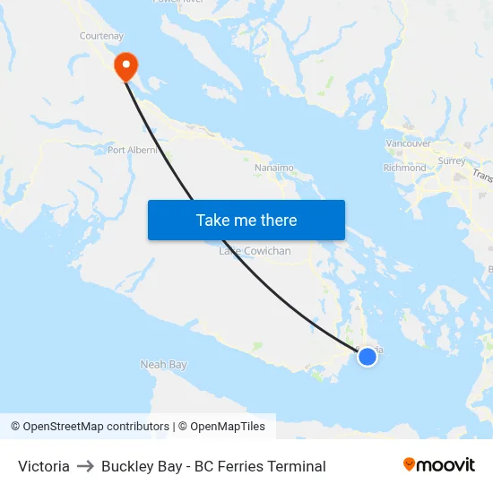 Victoria to Buckley Bay - BC Ferries Terminal map