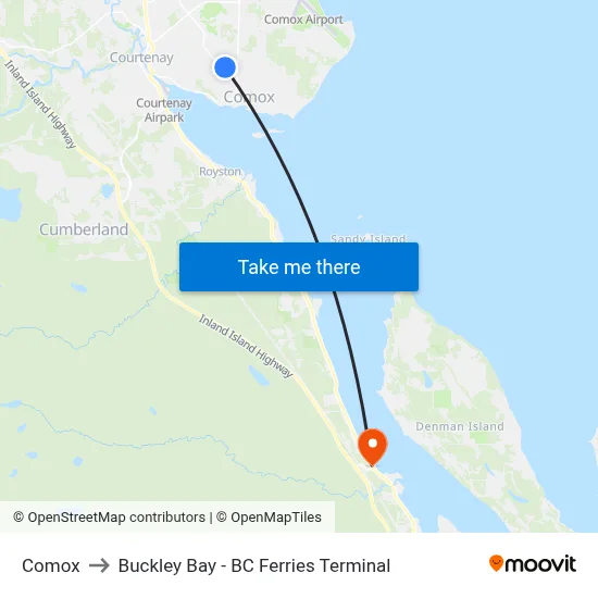 Comox to Buckley Bay - BC Ferries Terminal map