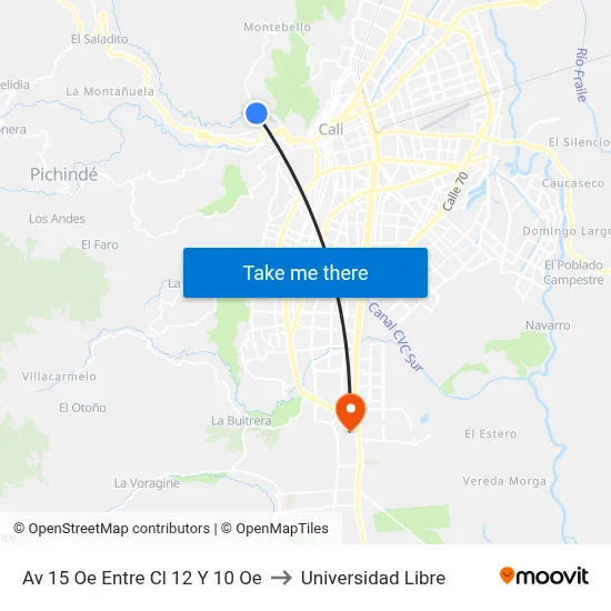 Av 15 Oe Entre Cl 12 Y 10 Oe to Universidad Libre map