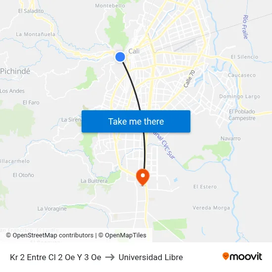 Kr 2 Entre Cl 2 Oe Y 3 Oe to Universidad Libre map