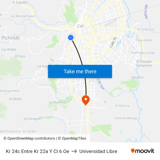 Kr 24c Entre Kr 22a Y Cl 6 Oe to Universidad Libre map