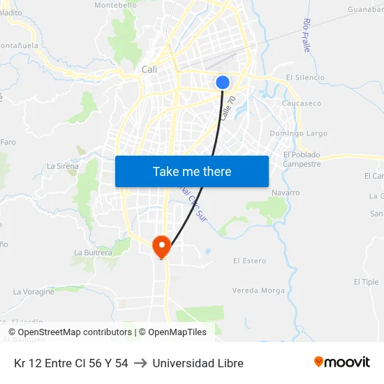 Kr 12 Entre Cl 56 Y 54 to Universidad Libre map