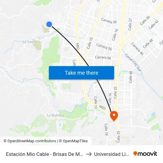 Estación Mio Cable - Brisas De Mayo to Universidad Libre map