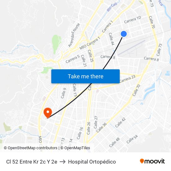 Cl 52 Entre Kr 2c Y 2e to Hospital Ortopédico map