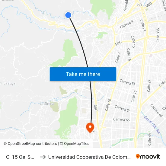 Cl 15 Oe_Sm2 to Universidad Cooperativa De Colombia map