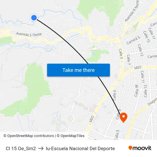 Cl 15 Oe_Sm2 to Iu-Escuela Nacional Del Deporte map