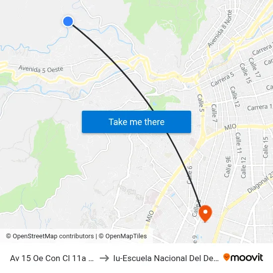 Av 15 Oe Con Cl 11a Oe_2 to Iu-Escuela Nacional Del Deporte map