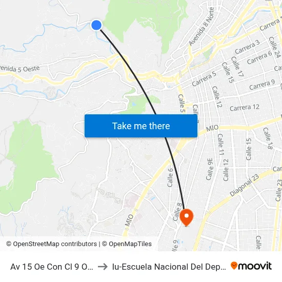Av 15 Oe Con Cl 9 Oe_2 to Iu-Escuela Nacional Del Deporte map