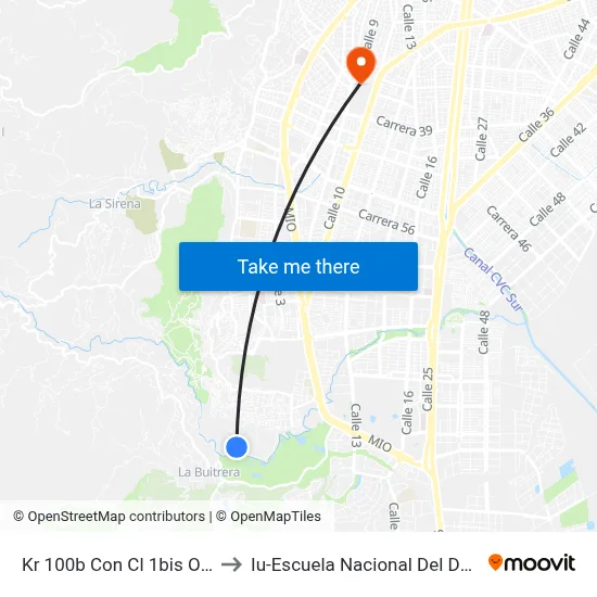 Kr 100b Con Cl 1bis Oe_P2 to Iu-Escuela Nacional Del Deporte map