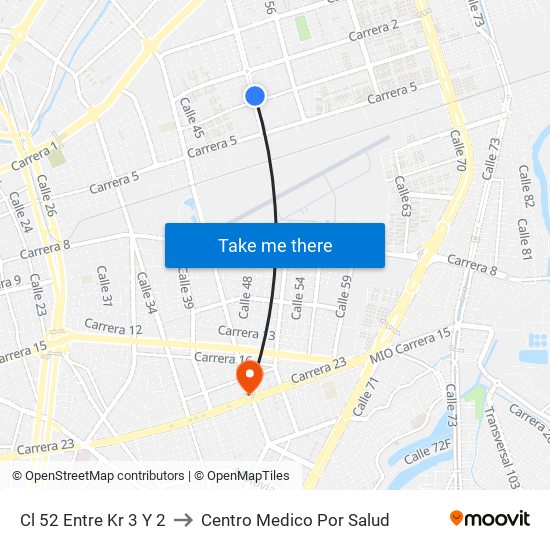 Cl 52 Entre Kr 3 Y 2 to Centro Medico Por Salud map