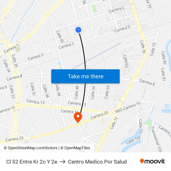 Cl 52 Entre Kr 2c Y 2e to Centro Medico Por Salud map