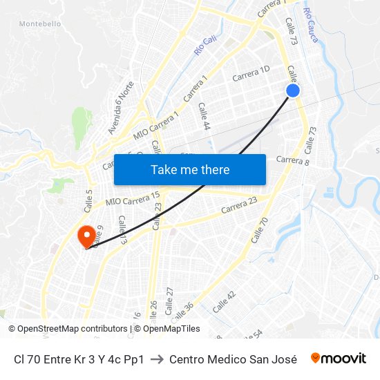 Cl 70 Entre Kr 3 Y 4c Pp1 to Centro Medico San José map