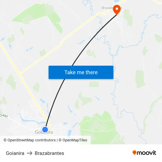 Goianira to Brazabrantes map