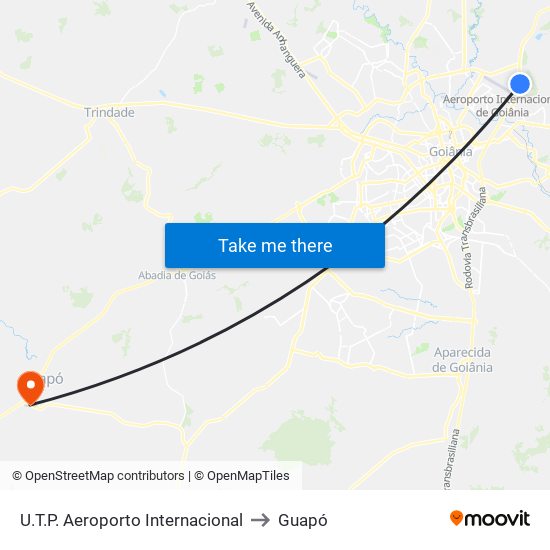 U.T.P. Aeroporto Internacional to Guapó map